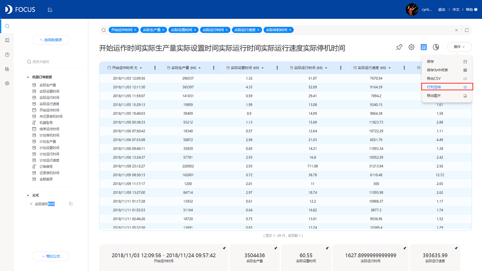 《DataFocus商业分析指南》 图7-2-10 行列互转`