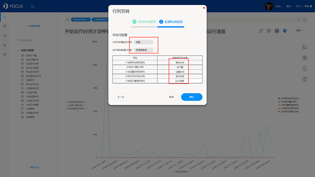 《DataFocus商业分析指南》 图7-2-7 列转行配置`