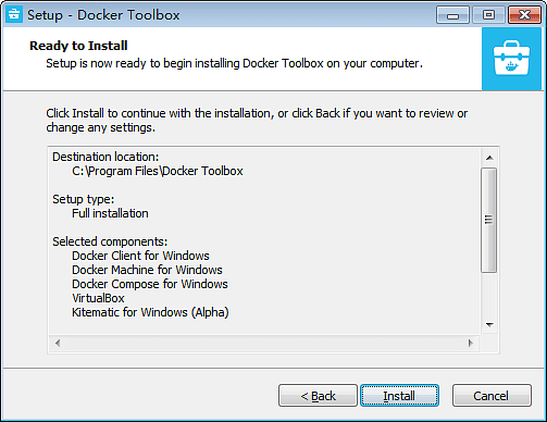 图10-1-14 安装Docker
Toolbox配置综述