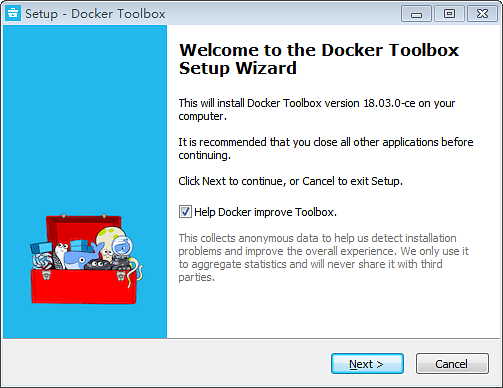 图10-1-10 安装所需Docker
Toolbox向导